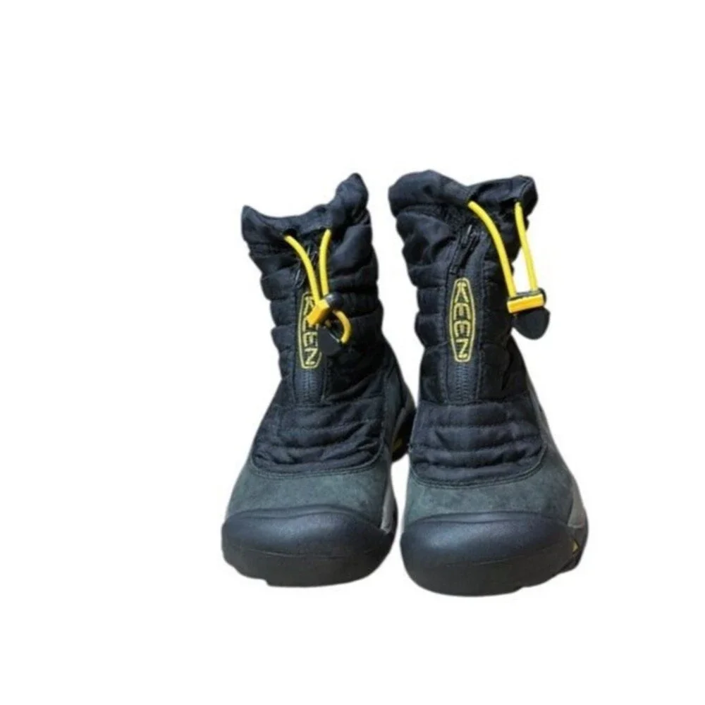 KEEN Bridger Waterproof Insulated Boots Youth Size 9 EU 25/26 Black Leather Zip